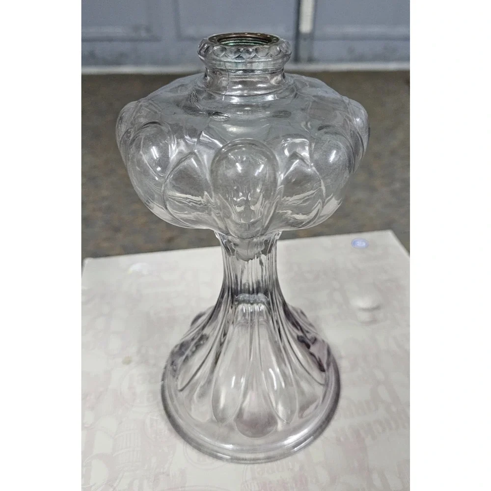 RARE Antique EAPG Oil Lamp Amethyst Unusual Pattern 9
